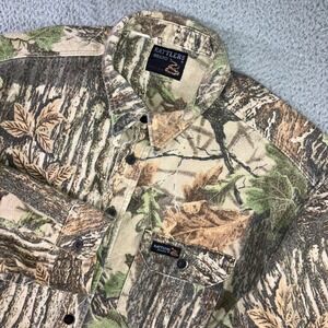 Vtg Rattlers Brand Camo Shirt Shacket Men 3XL Realtree Fleece Button Up USA Made